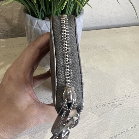 Michael Kors Jet Set Continental Logo Large Silver Wallets Brand - Picture 3 of 11